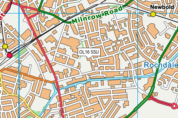 OL16 5SU map - OS VectorMap District (Ordnance Survey)