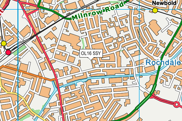 OL16 5SY map - OS VectorMap District (Ordnance Survey)