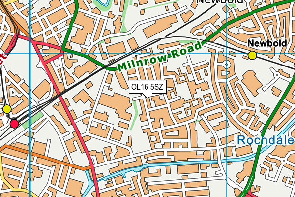 OL16 5SZ map - OS VectorMap District (Ordnance Survey)