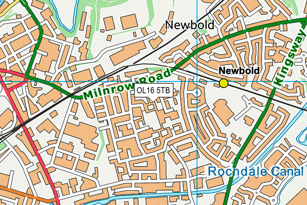 OL16 5TB map - OS VectorMap District (Ordnance Survey)