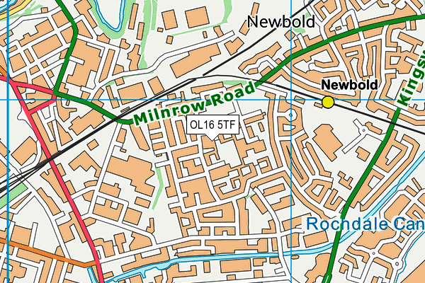 OL16 5TF map - OS VectorMap District (Ordnance Survey)