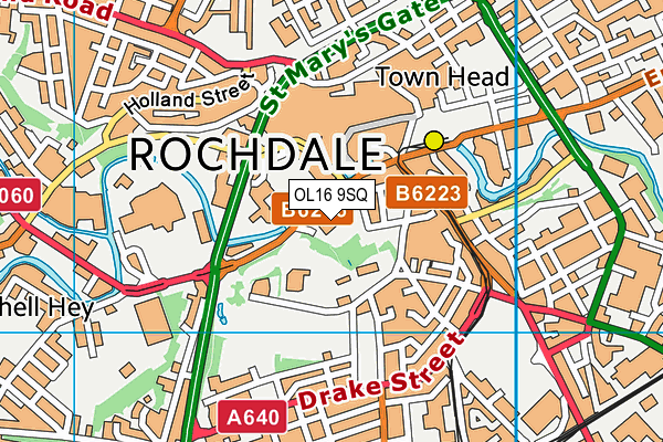 OL16 9SQ map - OS VectorMap District (Ordnance Survey)