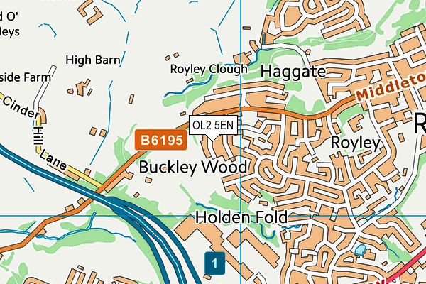 OL2 5EN map - OS VectorMap District (Ordnance Survey)