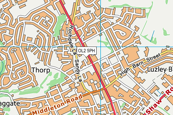 OL2 5PH map - OS VectorMap District (Ordnance Survey)