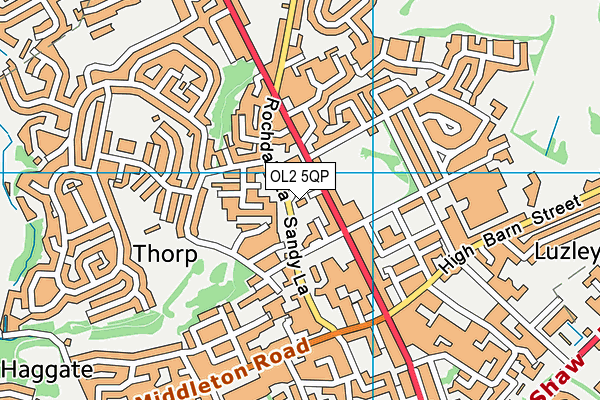 OL2 5QP map - OS VectorMap District (Ordnance Survey)
