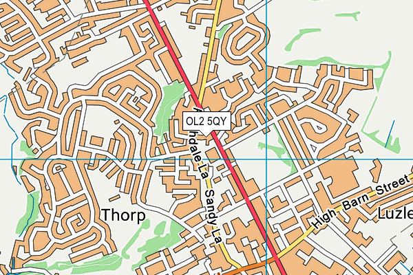OL2 5QY map - OS VectorMap District (Ordnance Survey)