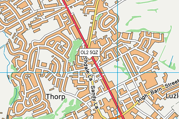 OL2 5QZ map - OS VectorMap District (Ordnance Survey)