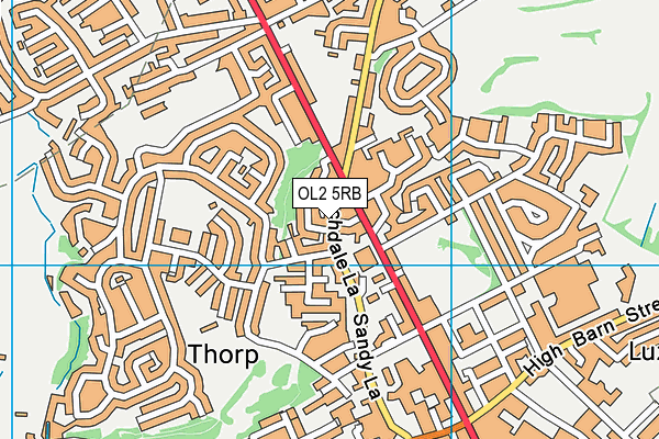 OL2 5RB map - OS VectorMap District (Ordnance Survey)