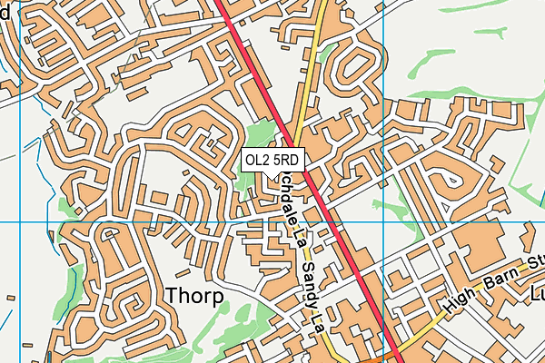 OL2 5RD map - OS VectorMap District (Ordnance Survey)