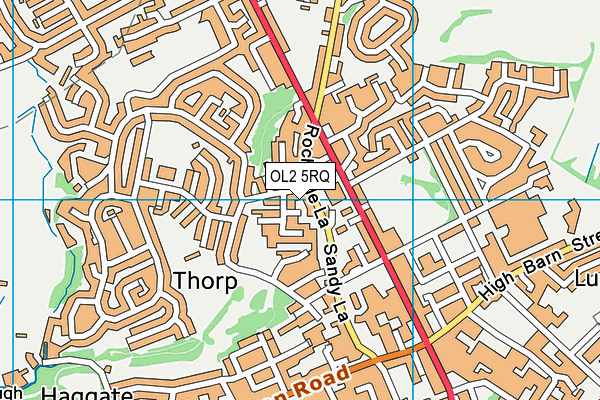 OL2 5RQ map - OS VectorMap District (Ordnance Survey)