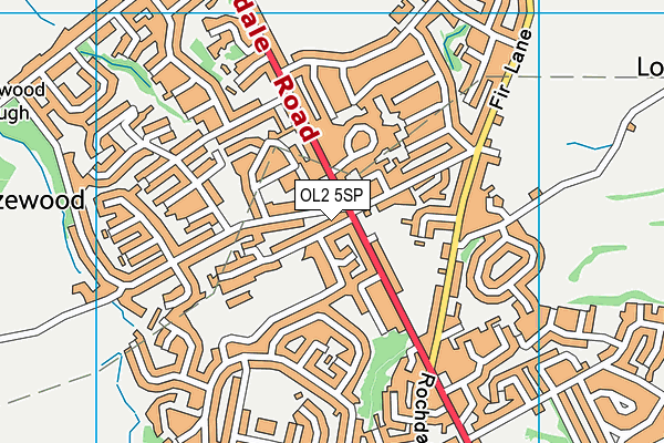 OL2 5SP map - OS VectorMap District (Ordnance Survey)
