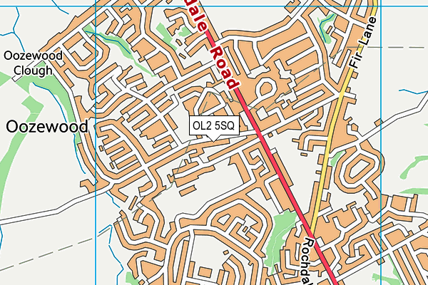 OL2 5SQ map - OS VectorMap District (Ordnance Survey)