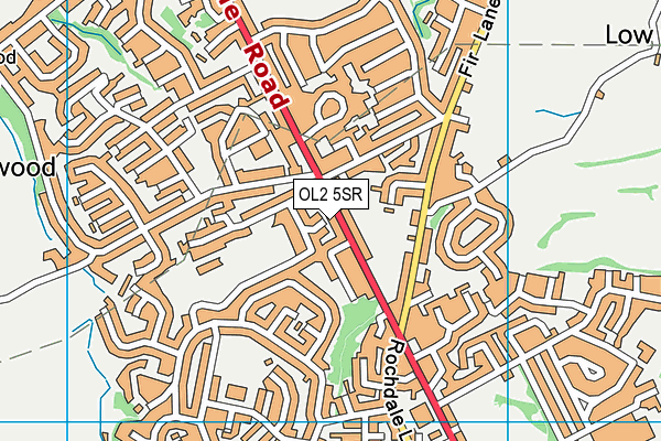 OL2 5SR map - OS VectorMap District (Ordnance Survey)