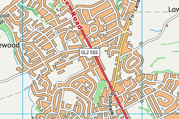OL2 5SS map - OS VectorMap District (Ordnance Survey)