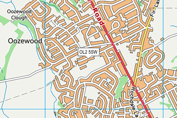 OL2 5SW map - OS VectorMap District (Ordnance Survey)