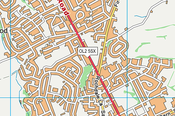 OL2 5SX map - OS VectorMap District (Ordnance Survey)