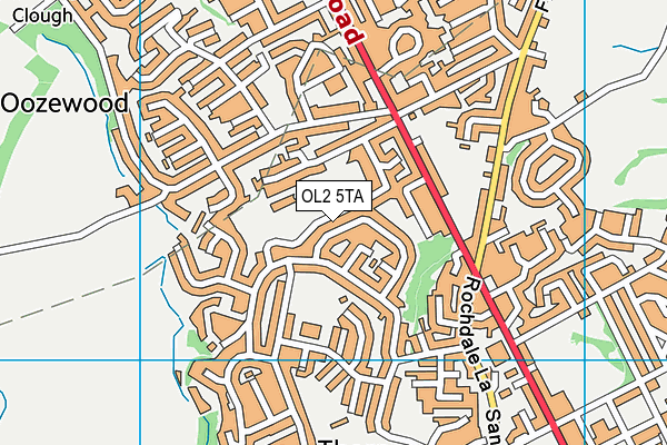 OL2 5TA map - OS VectorMap District (Ordnance Survey)