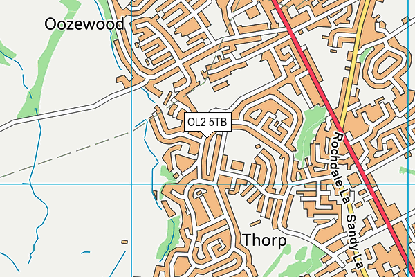 OL2 5TB map - OS VectorMap District (Ordnance Survey)