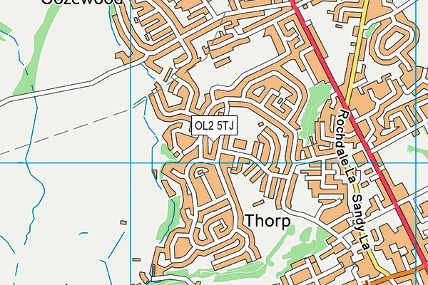 OL2 5TJ map - OS VectorMap District (Ordnance Survey)