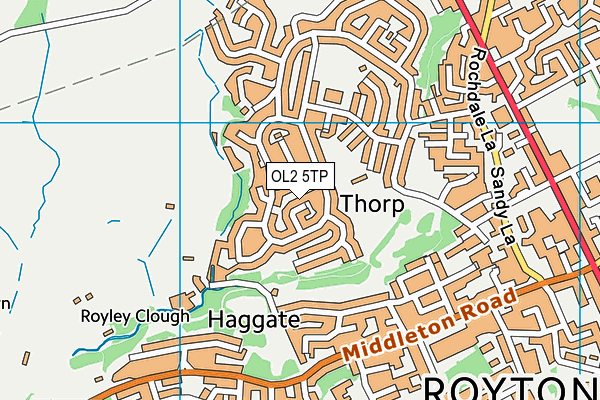 OL2 5TP map - OS VectorMap District (Ordnance Survey)