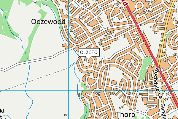 OL2 5TQ map - OS VectorMap District (Ordnance Survey)