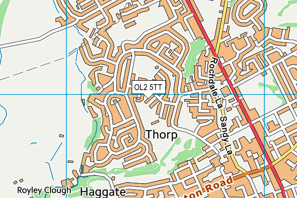 OL2 5TT map - OS VectorMap District (Ordnance Survey)