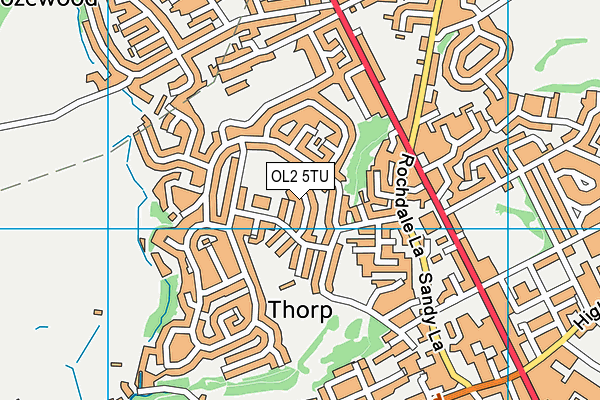 OL2 5TU map - OS VectorMap District (Ordnance Survey)
