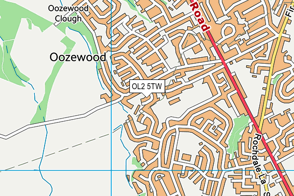 OL2 5TW map - OS VectorMap District (Ordnance Survey)