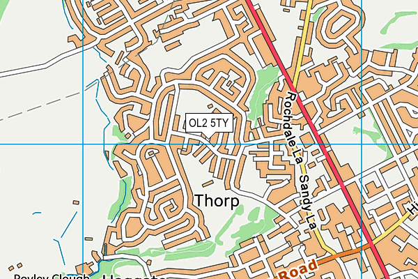OL2 5TY map - OS VectorMap District (Ordnance Survey)