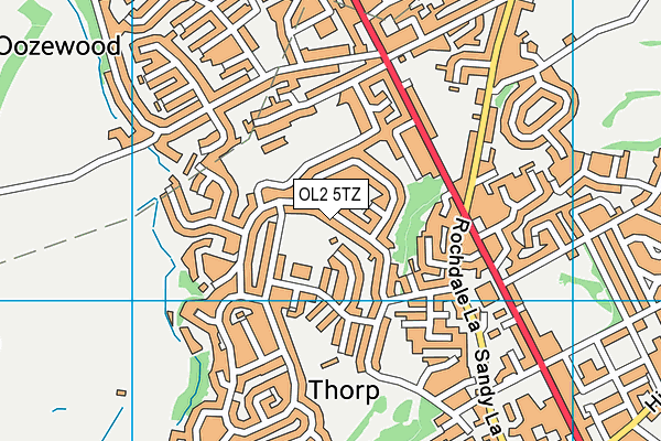 OL2 5TZ map - OS VectorMap District (Ordnance Survey)