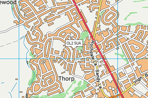 OL2 5UA map - OS VectorMap District (Ordnance Survey)