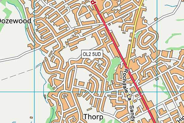 OL2 5UD map - OS VectorMap District (Ordnance Survey)