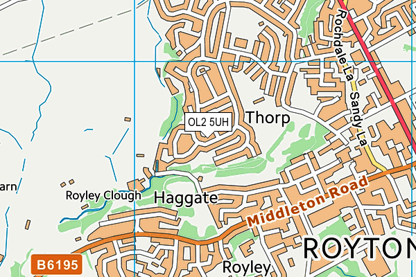 OL2 5UH map - OS VectorMap District (Ordnance Survey)