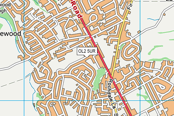 OL2 5UR map - OS VectorMap District (Ordnance Survey)