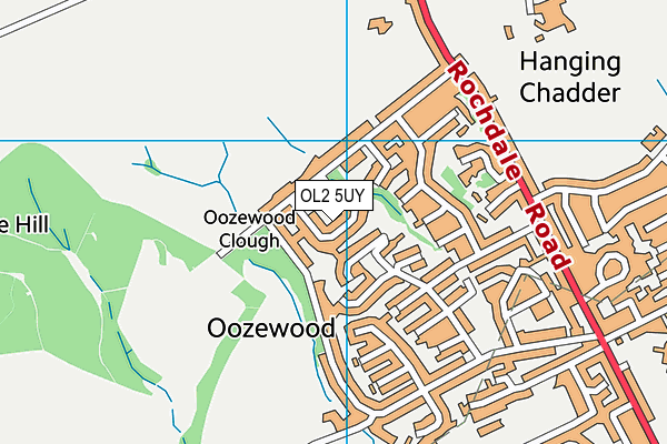 OL2 5UY map - OS VectorMap District (Ordnance Survey)