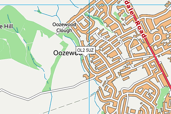 OL2 5UZ map - OS VectorMap District (Ordnance Survey)