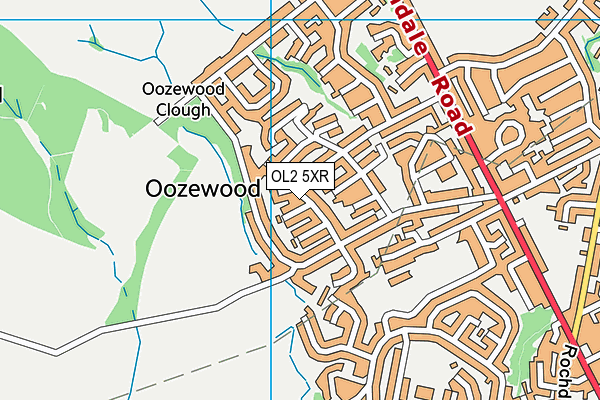 OL2 5XR map - OS VectorMap District (Ordnance Survey)
