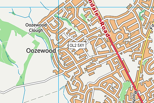 OL2 5XY map - OS VectorMap District (Ordnance Survey)