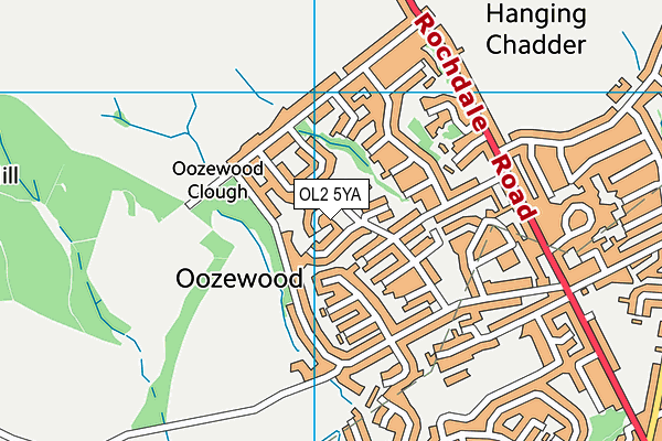 OL2 5YA map - OS VectorMap District (Ordnance Survey)