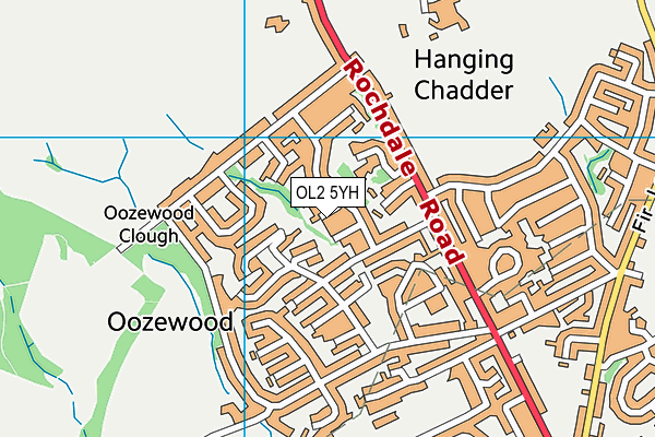 OL2 5YH map - OS VectorMap District (Ordnance Survey)