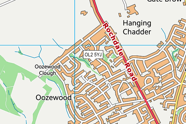 OL2 5YJ map - OS VectorMap District (Ordnance Survey)
