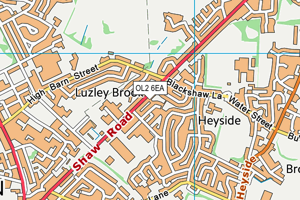 OL2 6EA map - OS VectorMap District (Ordnance Survey)