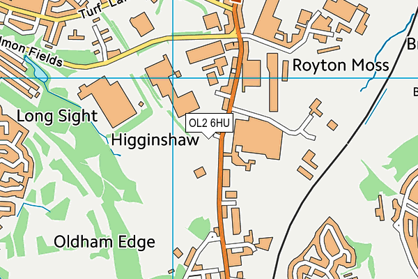 OL2 6HU map - OS VectorMap District (Ordnance Survey)