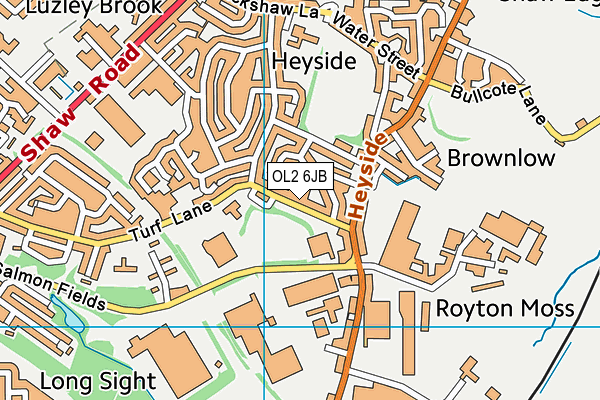 OL2 6JB map - OS VectorMap District (Ordnance Survey)