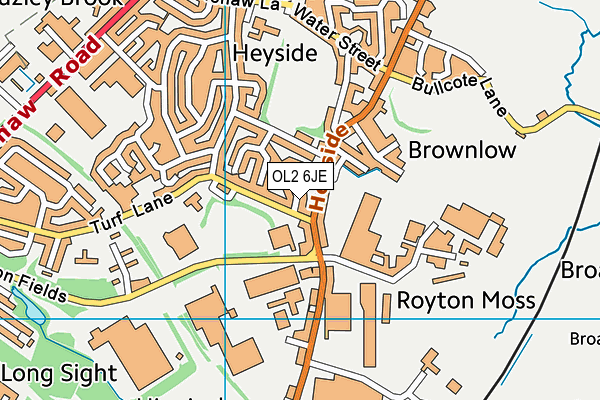 OL2 6JE map - OS VectorMap District (Ordnance Survey)