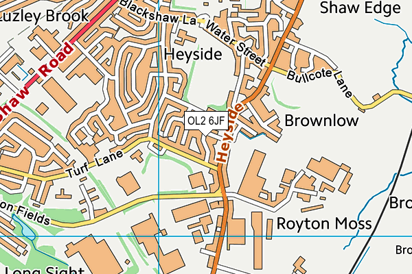 OL2 6JF map - OS VectorMap District (Ordnance Survey)