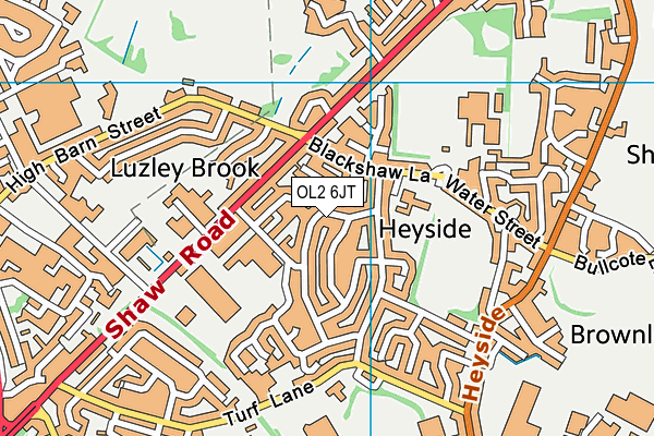 OL2 6JT map - OS VectorMap District (Ordnance Survey)