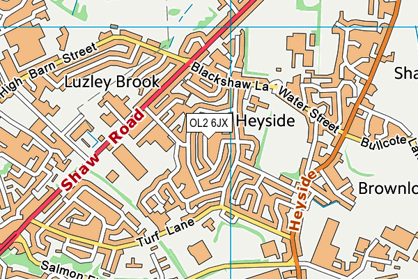 OL2 6JX map - OS VectorMap District (Ordnance Survey)