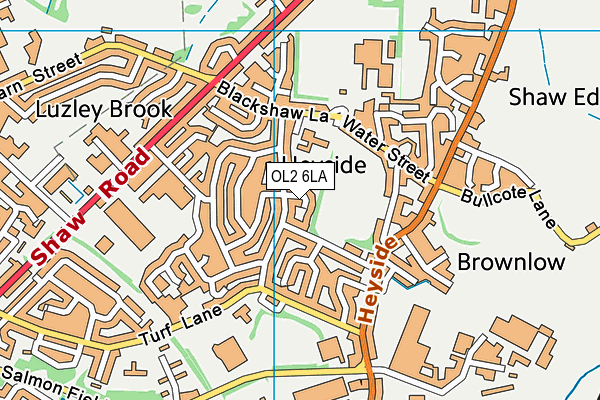 OL2 6LA map - OS VectorMap District (Ordnance Survey)