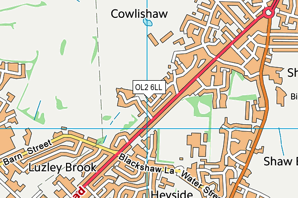 OL2 6LL map - OS VectorMap District (Ordnance Survey)